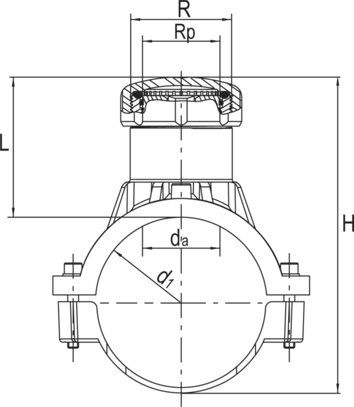 Sperrblasenarmatur SPA (Karton à 6 Stk.) d 200mm 612 755 - Frialen Elektroschweissfittinge