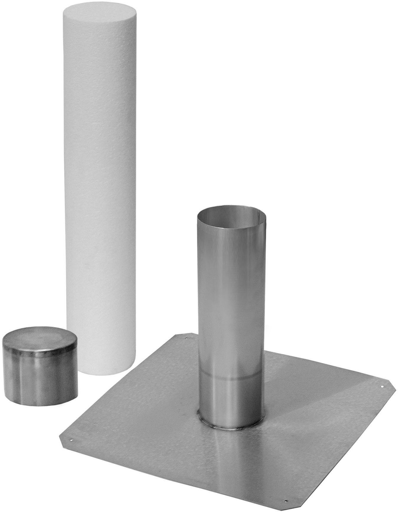 Kontrollstutzen 300mm mit Isolationskern eckig 125 x 125 - Cr-Ni Spenglereihalbfabrikate