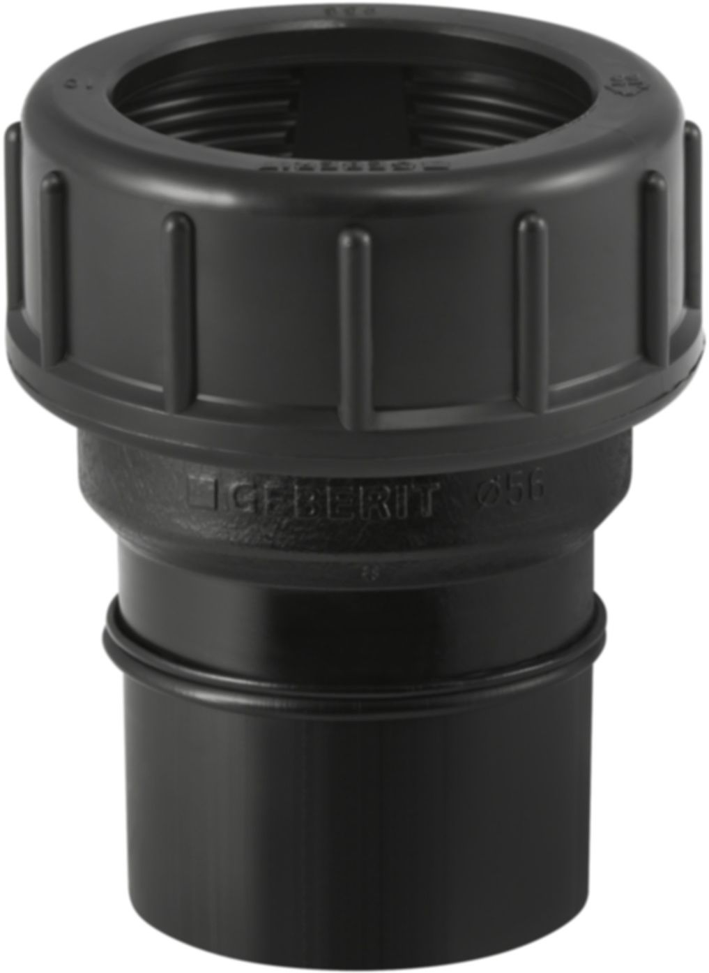 Stutzen mit Verschraubung reduziert d 63/ 56mm 364.753.16.1 - Geberit-PE-Formstücke