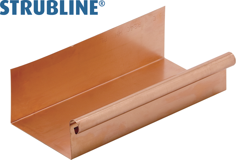 Dachrinnen 0.60 eckig a 6 M 200 mm 105 "Strubline" - Kupfer Spenglereihalbfabrikate