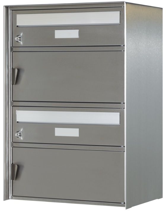 Gstaad, BxHxT= 418x310x306mm Chromstahl geschliffen - Briefkasten Huber