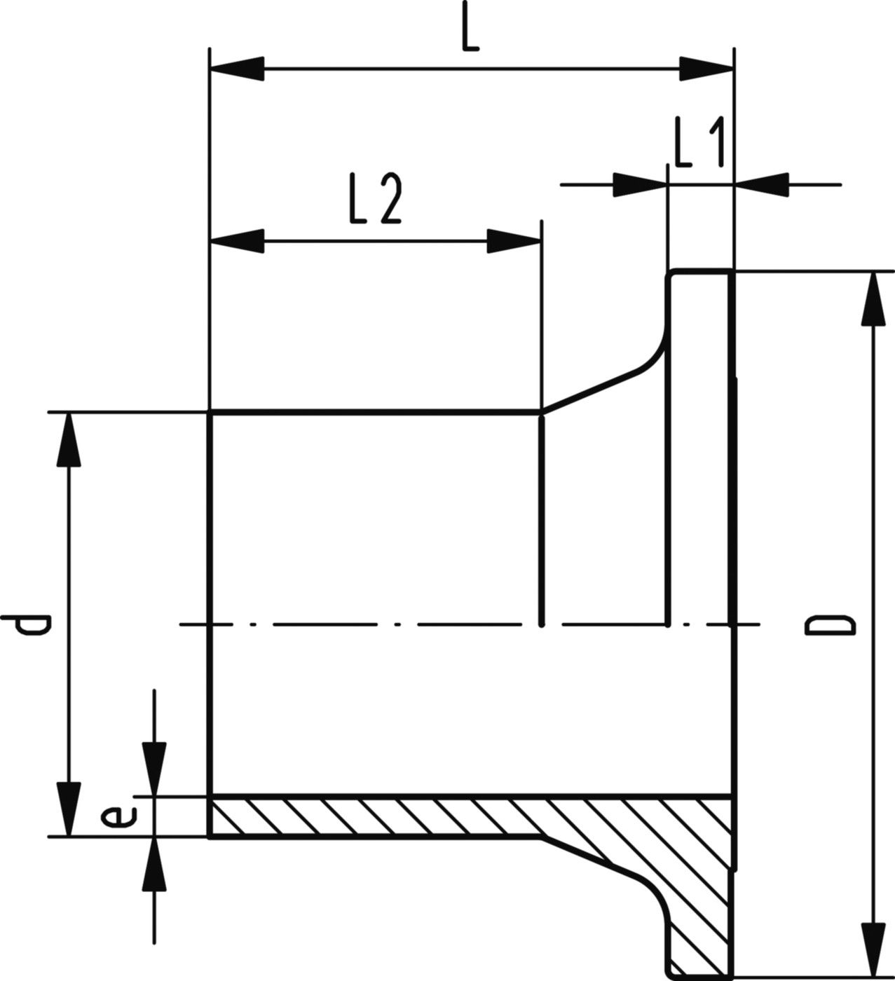 Anschlussteil 546/542 50 mm mit Stumpfschweissstutzen PE100 193 480 106 - GF Hart PVC-U Formstücke