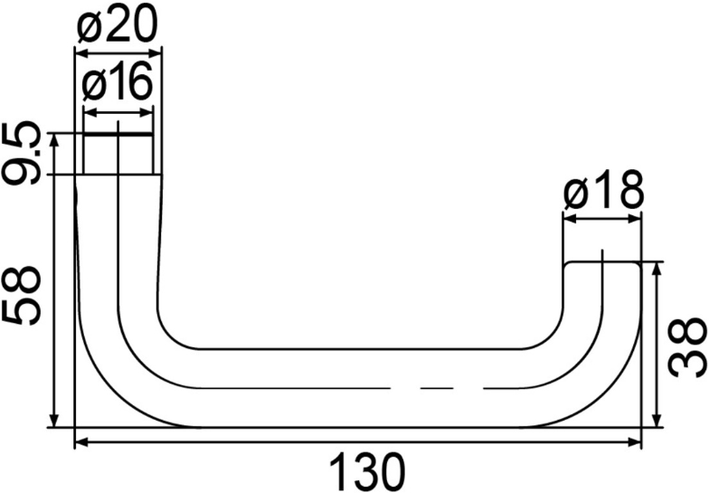 MEGA Türdrücker 32.250, vernickelt matt 16mm, 4-Kant: 8mm, TS: 38-50mm - Tür- und Sichtbeschläge