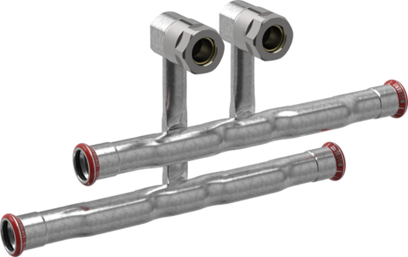 Set Anschluss-T-Stücke 22-15mm 24047 für Vor- und Rücklauf, mit Anschlussver. EK - Mapress-Heizungs-Formstücke