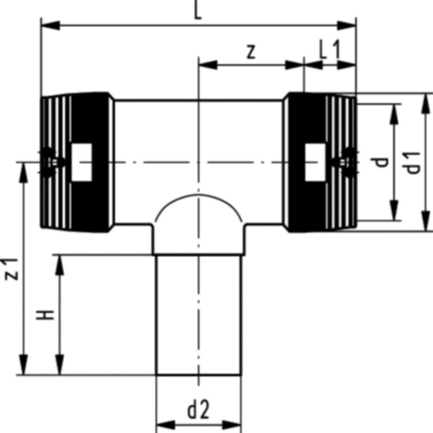 ELGEF Tee reduziert PN 16 d 225/160mm 753 211 073 - ELGEF Plus Elektroschweissfittinge