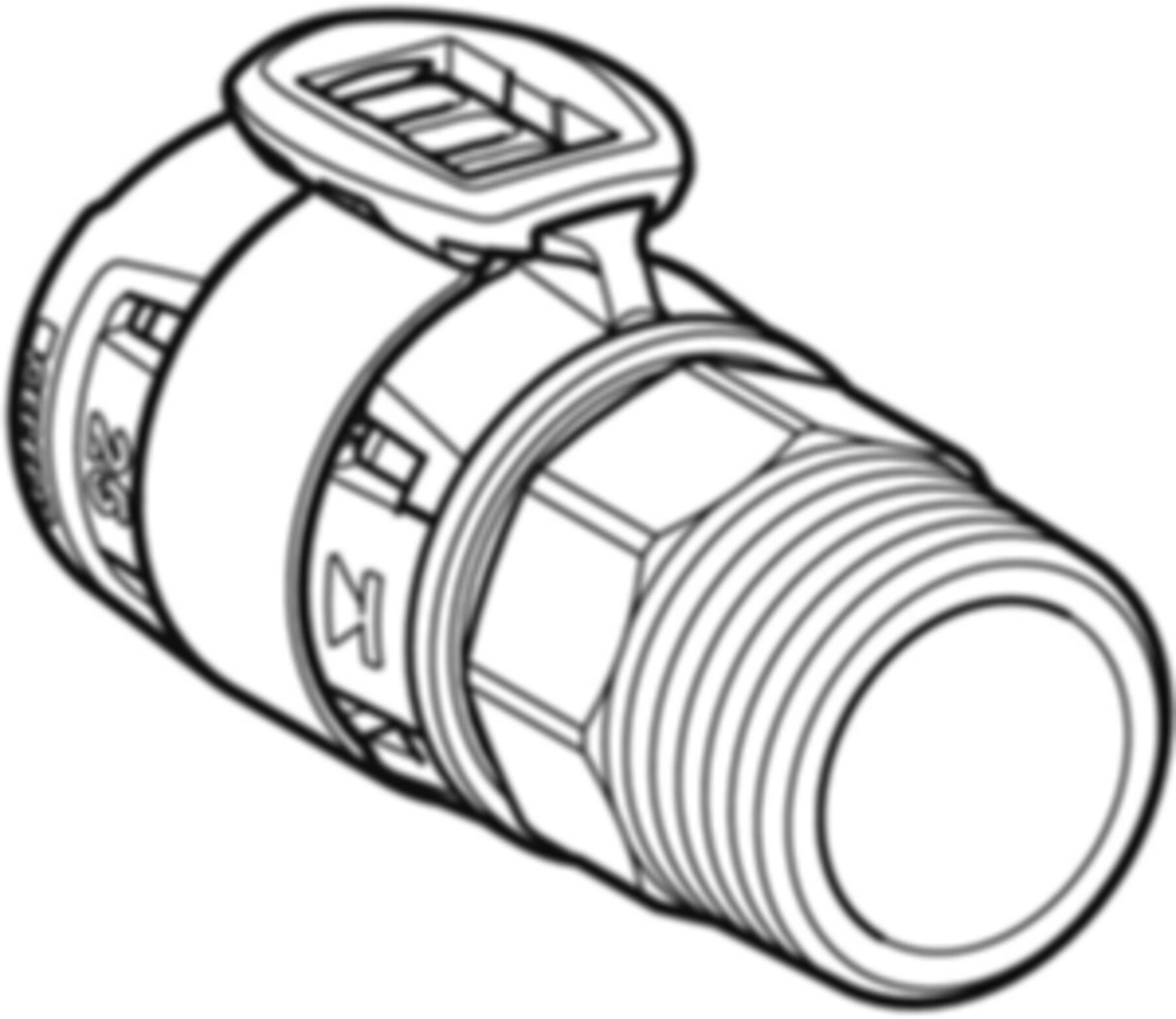 Anschluss gerade m/AG 25mm-1/2" 619.472.22.1 - Geberit FlowFit-Rohre/Formstücke