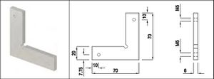 Eckverbinder aus Aluminium AIMgSi1 70 x 70 x 6 mm liegend - INOXTECH-Handlauf-/Geländer-System