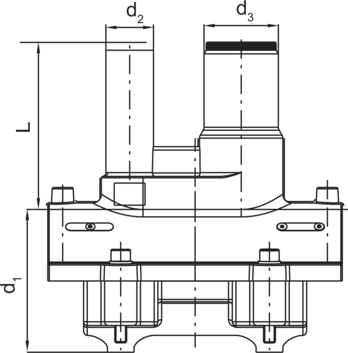 Druckanbohrarmatur DAP (Karton à 12 Stk.) d 125/50mm 615 712 - Frialen Elektroschweissfittinge