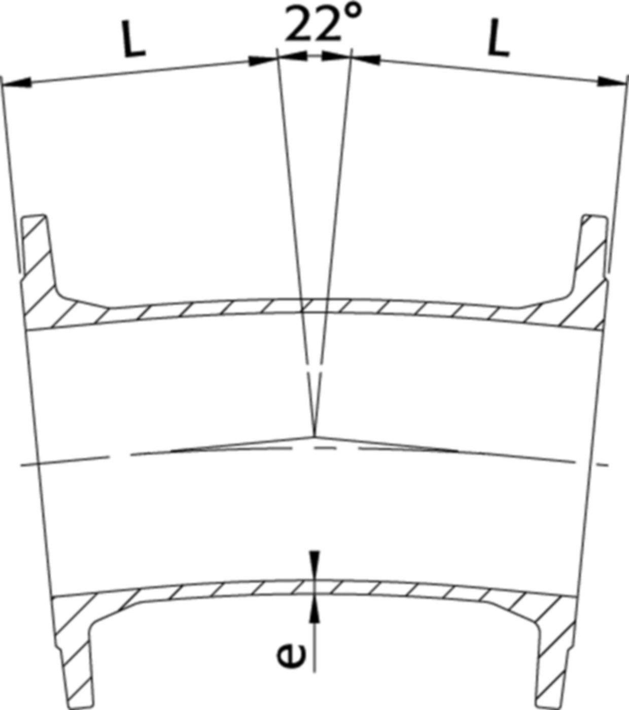 Flanschen-Bogen 22° Typ FFK PN 16 DN 250 - WILD Flanschformstücke