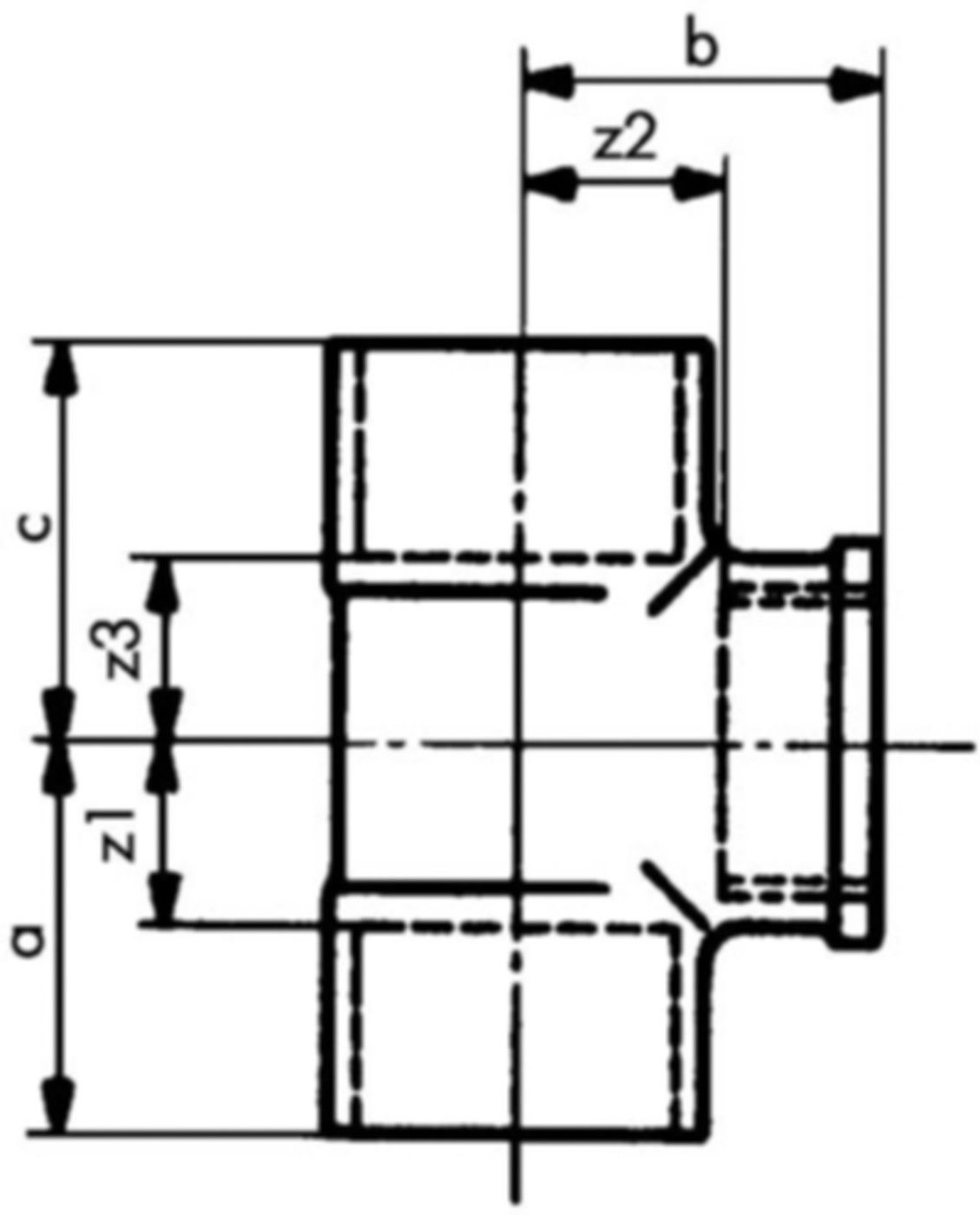 Löt-T-Stück Abgang IG 7132 15- 3/8"-15 767 132 020 - GF Lötfittings