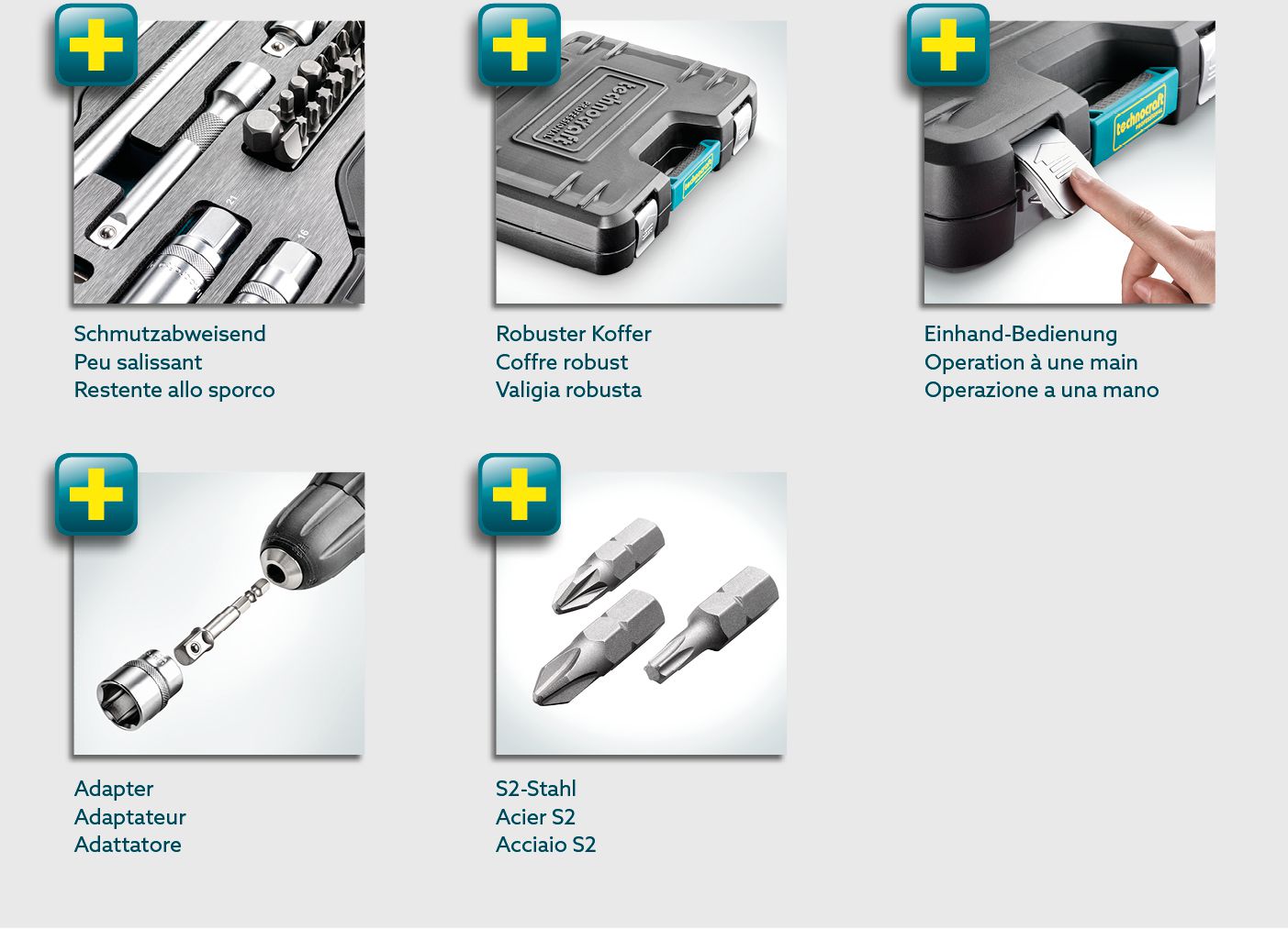 TECHNOCRAFT Steckschlüsselsatz 44-tlg., 1/2", 360 x 270 x 80mm - Steck- und Drehmomentschlüssel