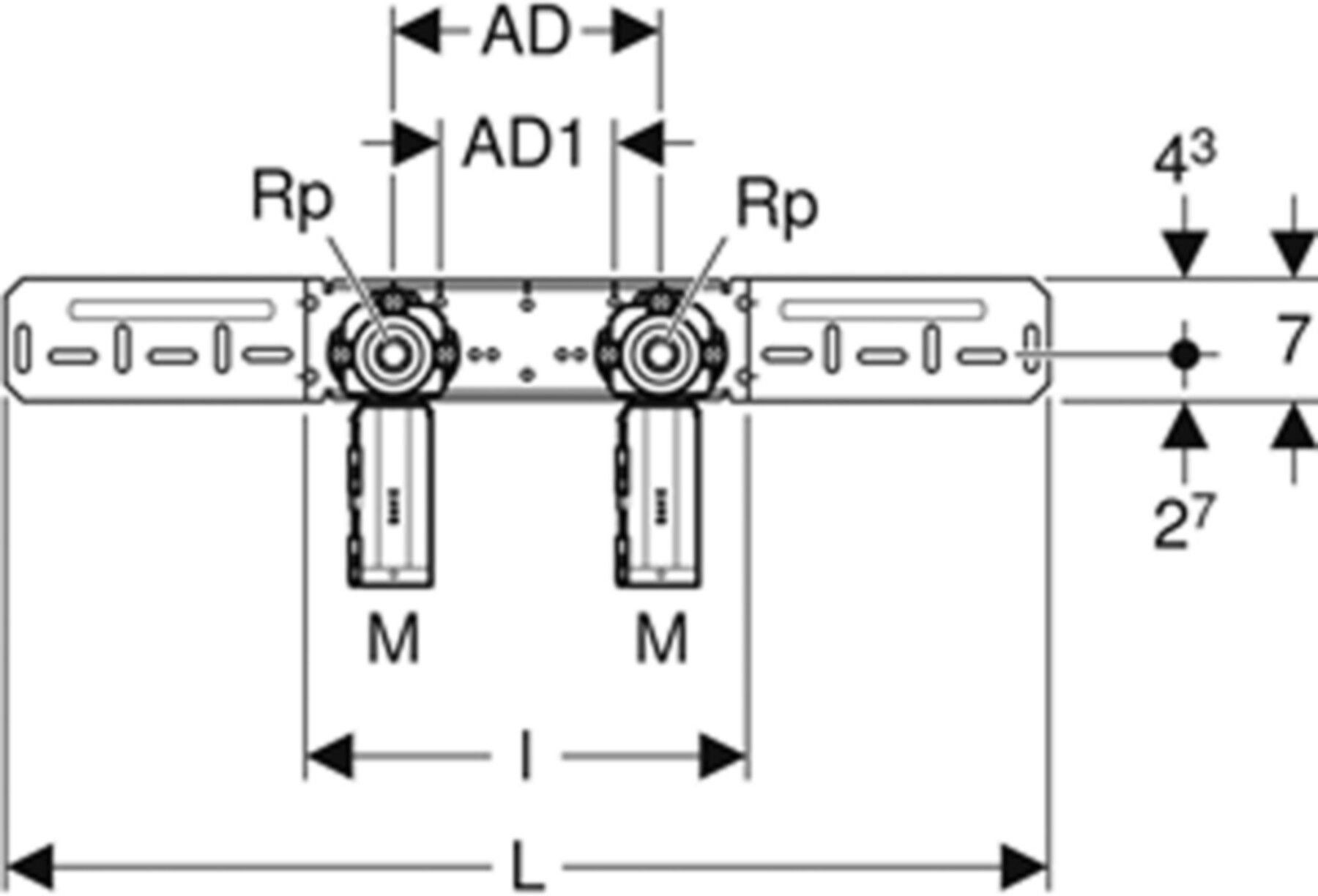 Dose 90° 1/2" 650.797.00.3 vormontiert 153mm, ohne Schnellkupplung - Geberit-Push Fit-Formstücke