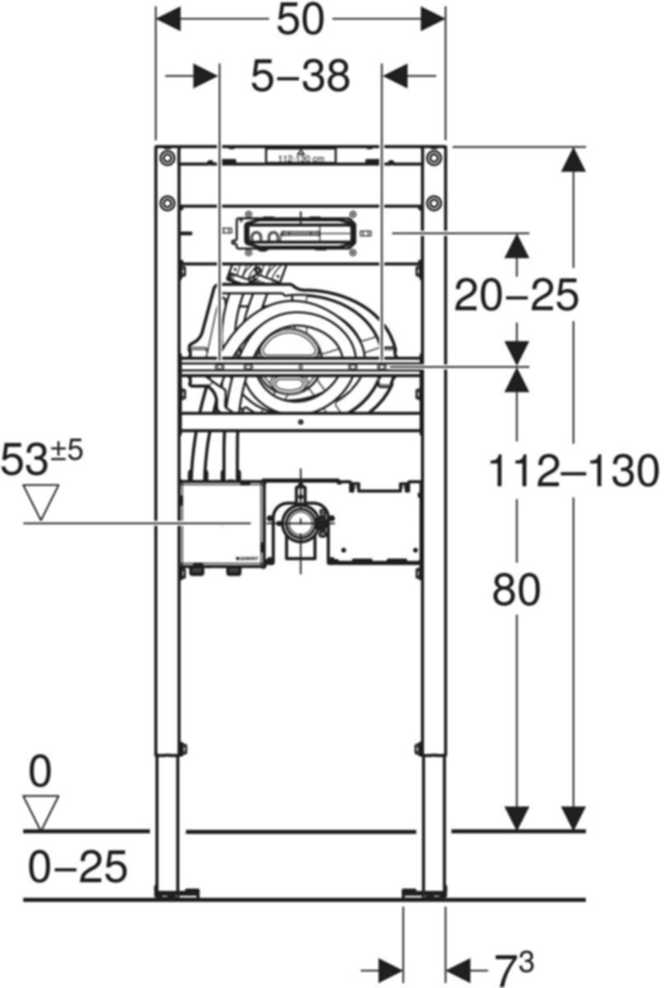 Element für Waschtisch 111.069.00.2 Typ 130, ONE Wandarmatur m/UP-Funktionsbox - Geberit-Duofix