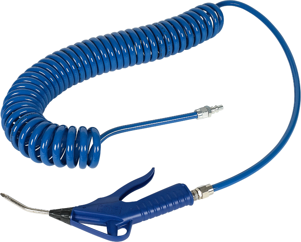 CEJN Duckluftspiralschlauch Set PUR mit Blaspistole ø 6.5x10 6 m - Druckluftschläuche, Aufroller