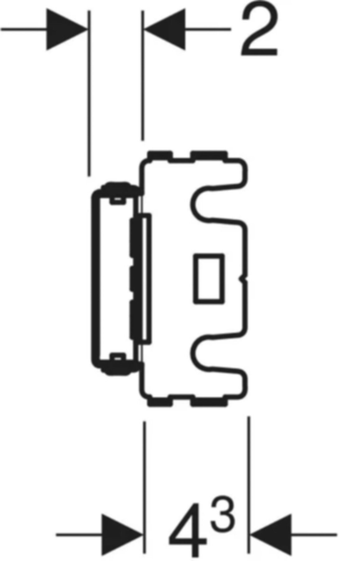 Traverse f. Wandarm. Aufputz 461.742.00.1 mit einem Wasseranschluss 1/2" - Geberit-GIS