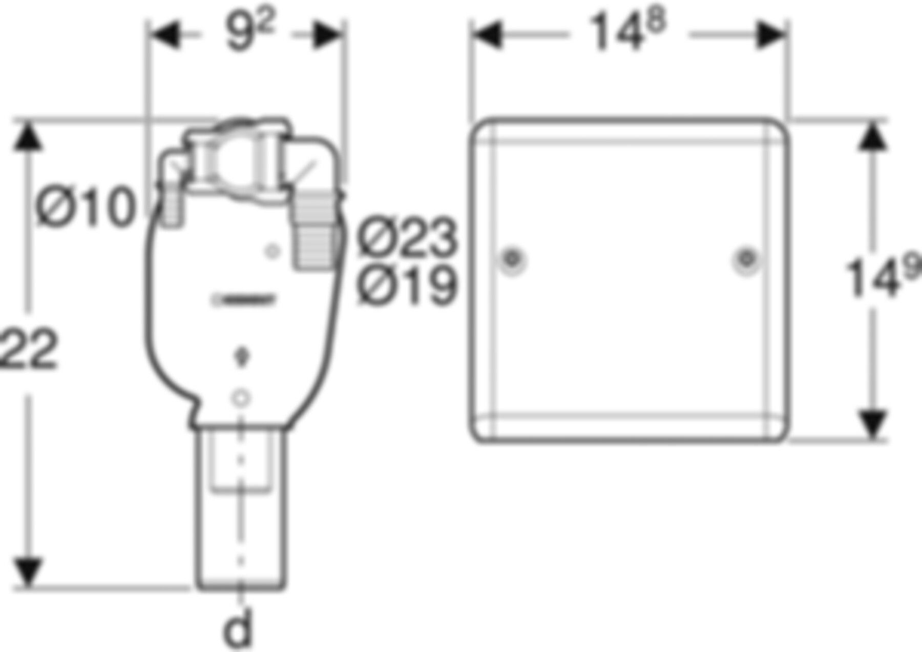 Fertigbau-Set Massivb. f. Unterputz-Sif. Waschmaschine und Tumbler 152.237.00.1 - Geberit-Sifon + Apparateanschlüsse