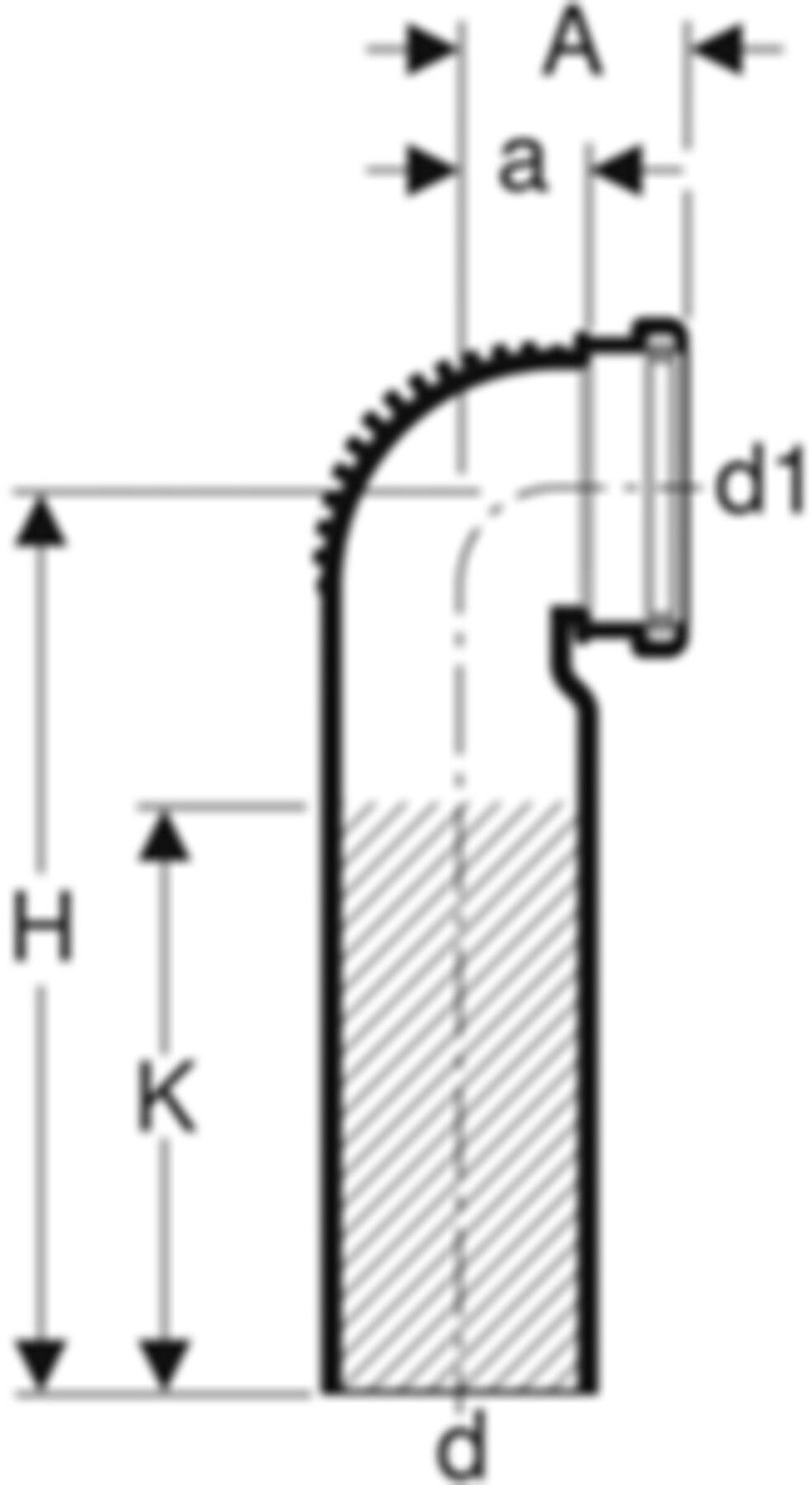 Wandklosettbogen 90° kurz d 90/ 90mm 308.881.14.1 - Geberit-PE-Silent-Formstücke