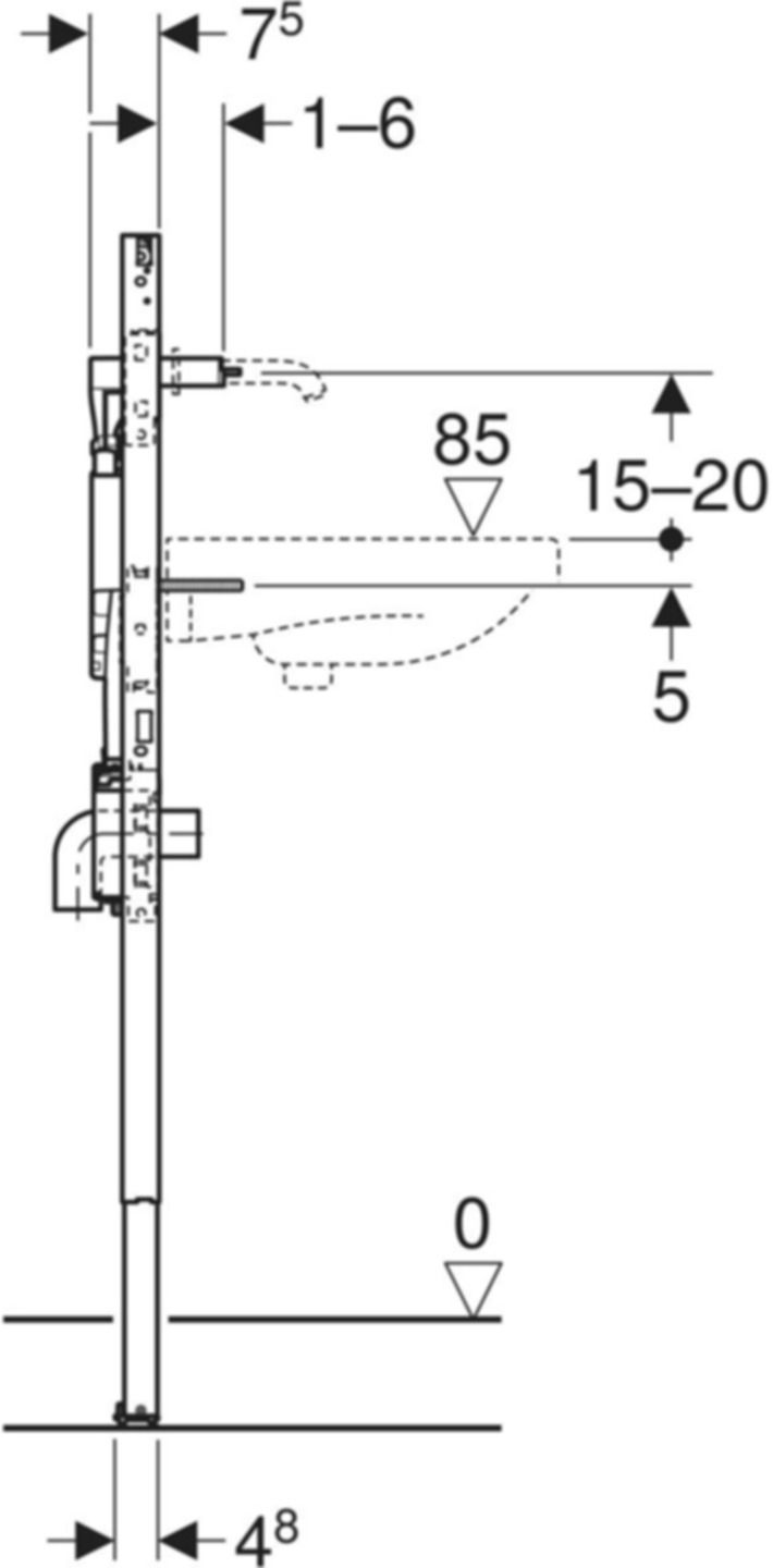 Element für Waschtisch 111.069.00.2 Typ 130, ONE Wandarmatur m/UP-Funktionsbox - Geberit-Duofix