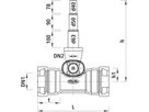 Combi-T für Gussrohre BLS 4321 DN 150 Abgang Univ. PE-Enden d40/50/63mm - Hawle Armaturen