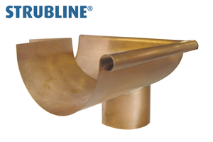 Rinnenwinkel äussere 250/ 75 mm 146 mit Stutzen "Strubline" - Kupfer Spenglereihalbfabrikate