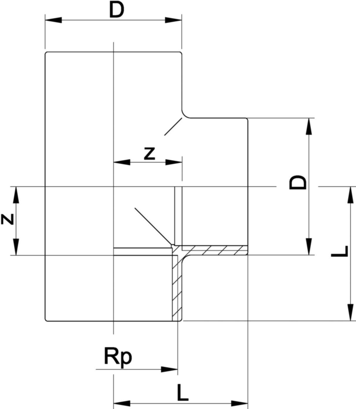 T 90° egal IG 1" 721 201 608 - GF Hart PVC-U Formstücke
