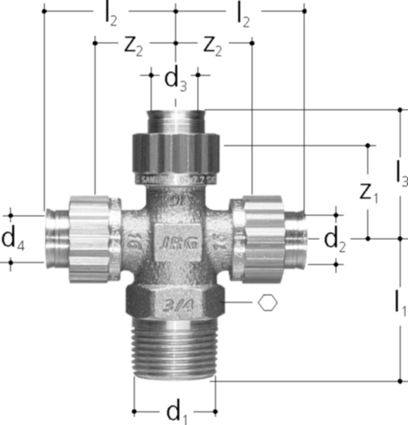 Kreuzstücke +GF+ JRG Sanipex