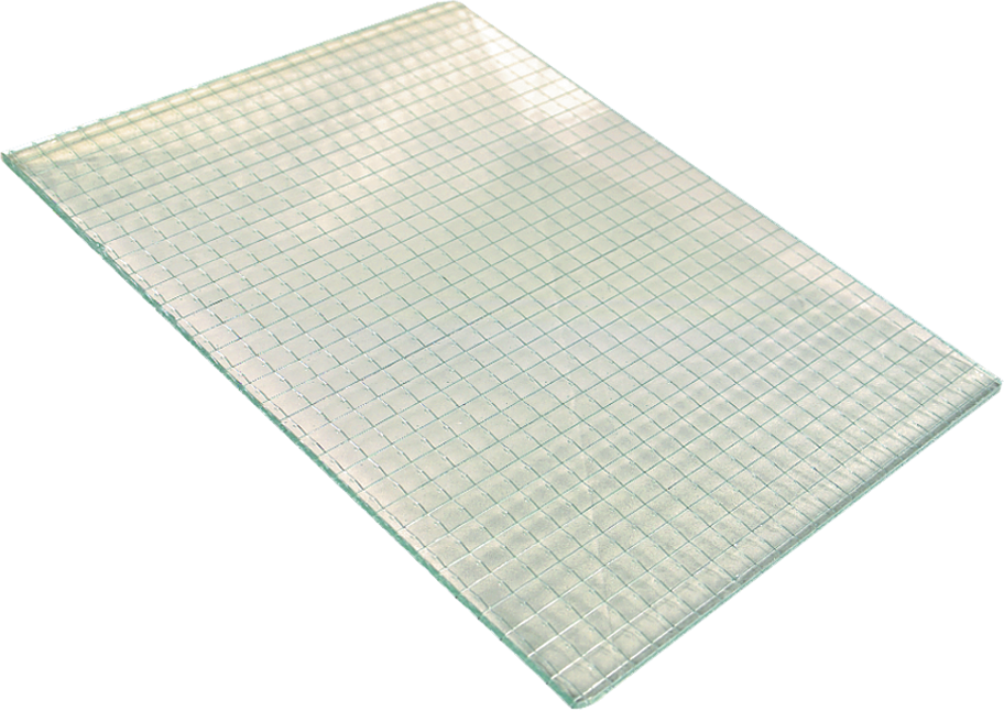 Drahtglas zu 340 50/ 70 cm 351 "Strubline" - Kupfer Spenglereihalbfabrikate