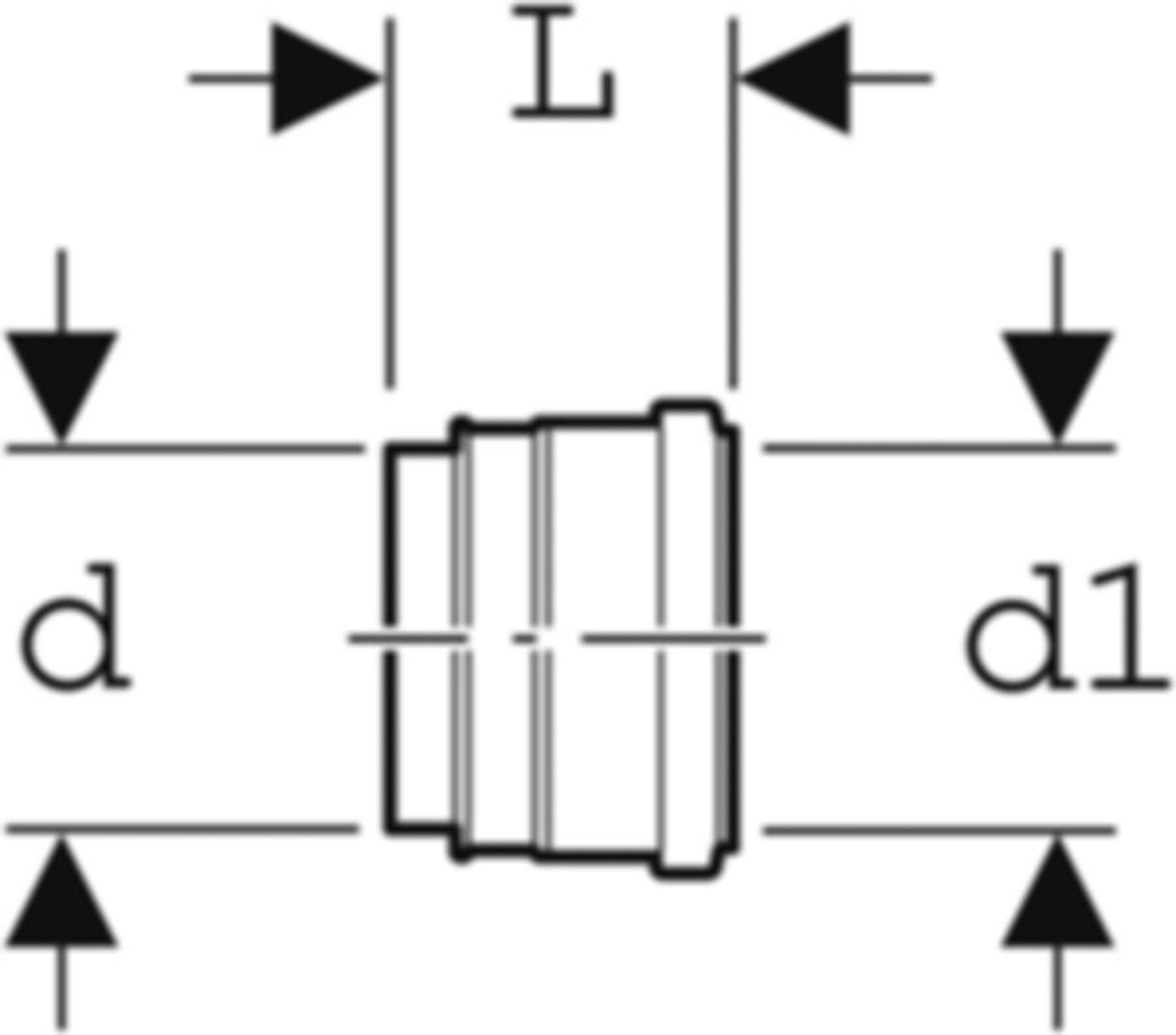 Wandklosett-Muffe lang 366.065.16.1 d 90/ 90mm - Geberit-PE-Formstücke