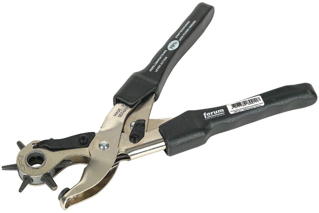 FORUM Revolverlochzange, hebelübersetzt Ø 2.0mm - 5.0mm, L= 225mm - Schlag, Brechwerkzeuge