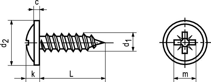 Lins-Blechschr Pozi Bund+Spitze vzb BN14072 DIN968C 3,5x9,5 - Bossard Schrauben