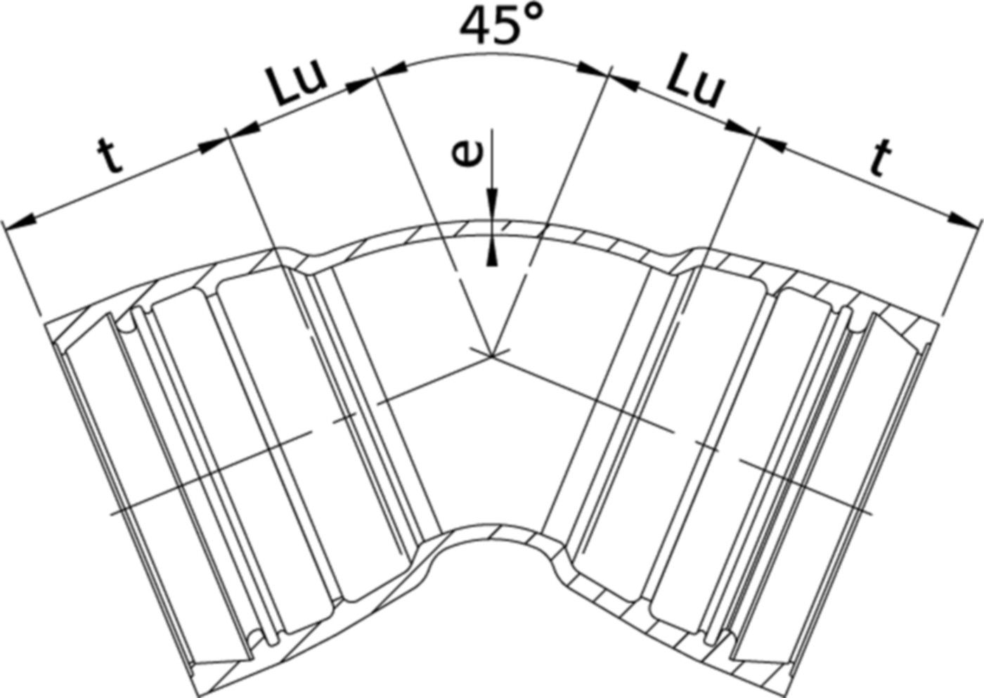 STM-Bogen 2M Novo-Sit MMK 45° DN 80 - WILD Steckmuffenformstücke