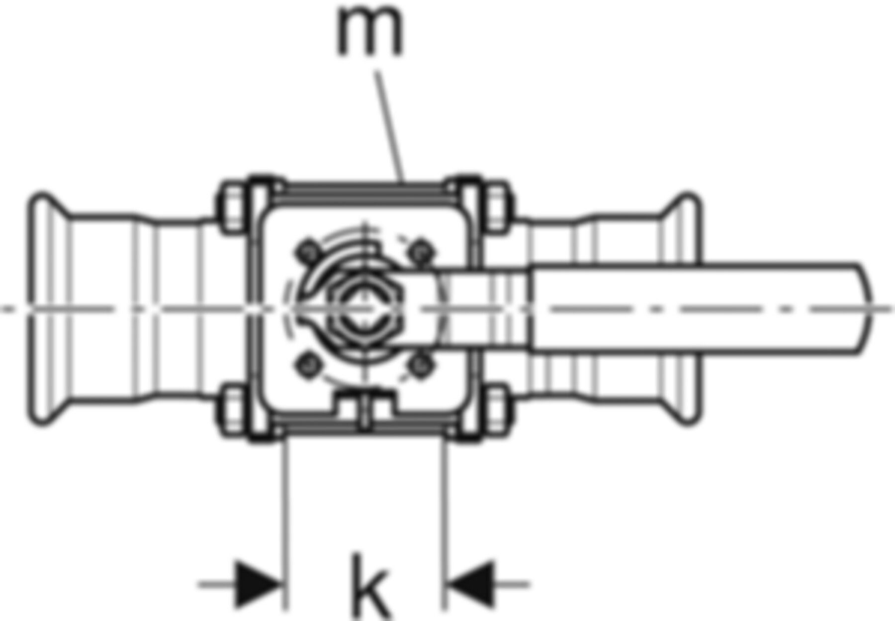 Kugelhahn geflanscht 76.1mm 92107 - Geberit Systemventile / Armaturen