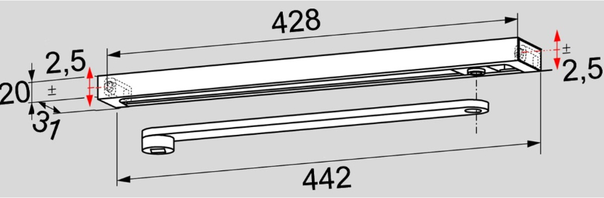 Dormakaba Gleitschiene G-N zu TS 92/93 - Türöffner, Türschliesser, Türfeststeller