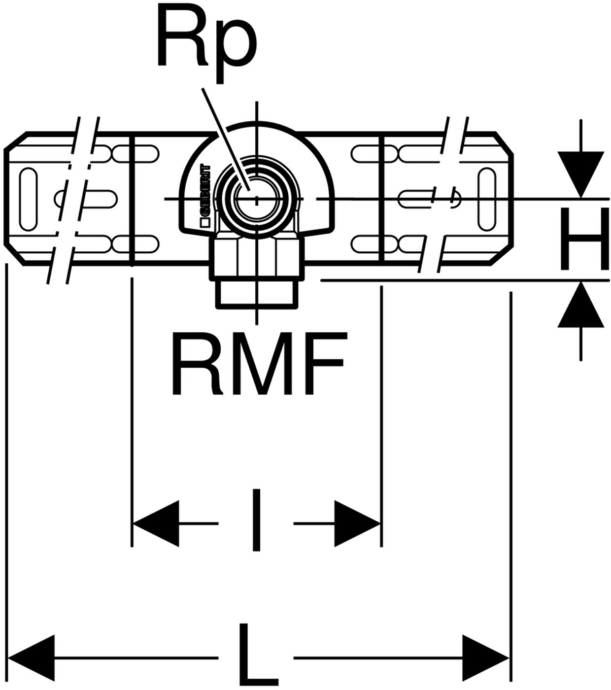 Anschlusswinkel 90° einfach 1/2"- MF1/2" abgesetzt, mit Aussengewinde 632.851.00.2 - Geberit-Push Fit-Formstücke