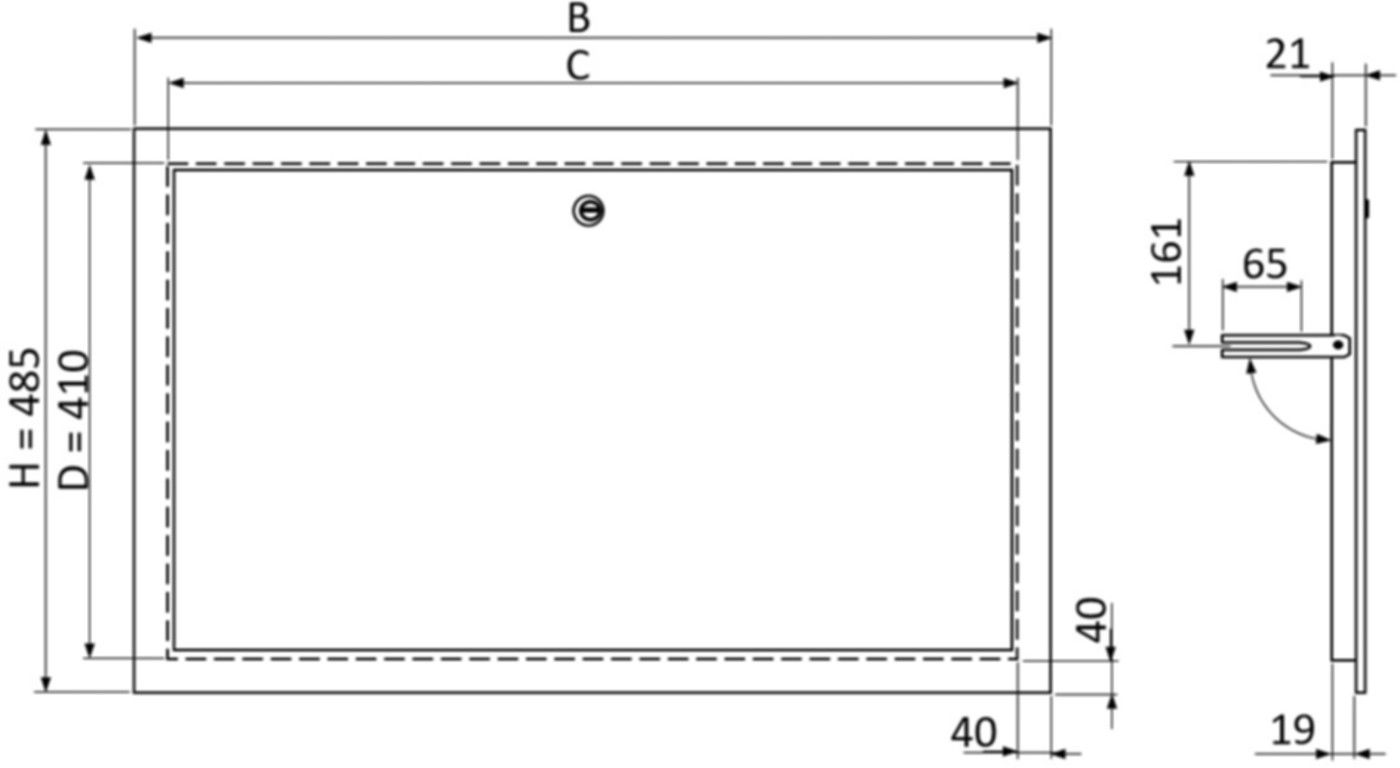 Frontblende/Türe RAL 9016 B-02 Typ 700 485/405 x 702/ 622 mm Einbaut. -50 mm - BKK Verteilerkasten