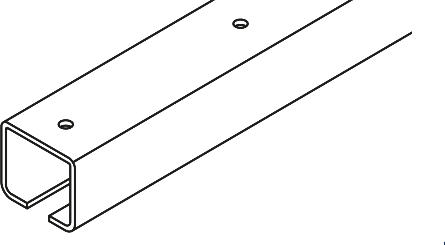 HAWA-PORTA Laufschiene Porta 300, Stahl L=6000mm, verzinkt, gelocht - Schiebetür- und Schiebetorbeschläge