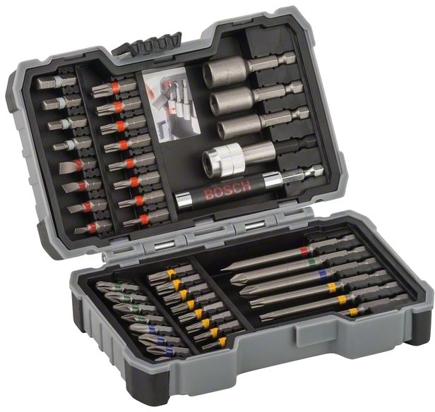 BOSCH Bit-Satz, 43-tlg. 1/4", L= 25mm+75mm, Kunststoff-Box - Bosch Maschinenzubehör