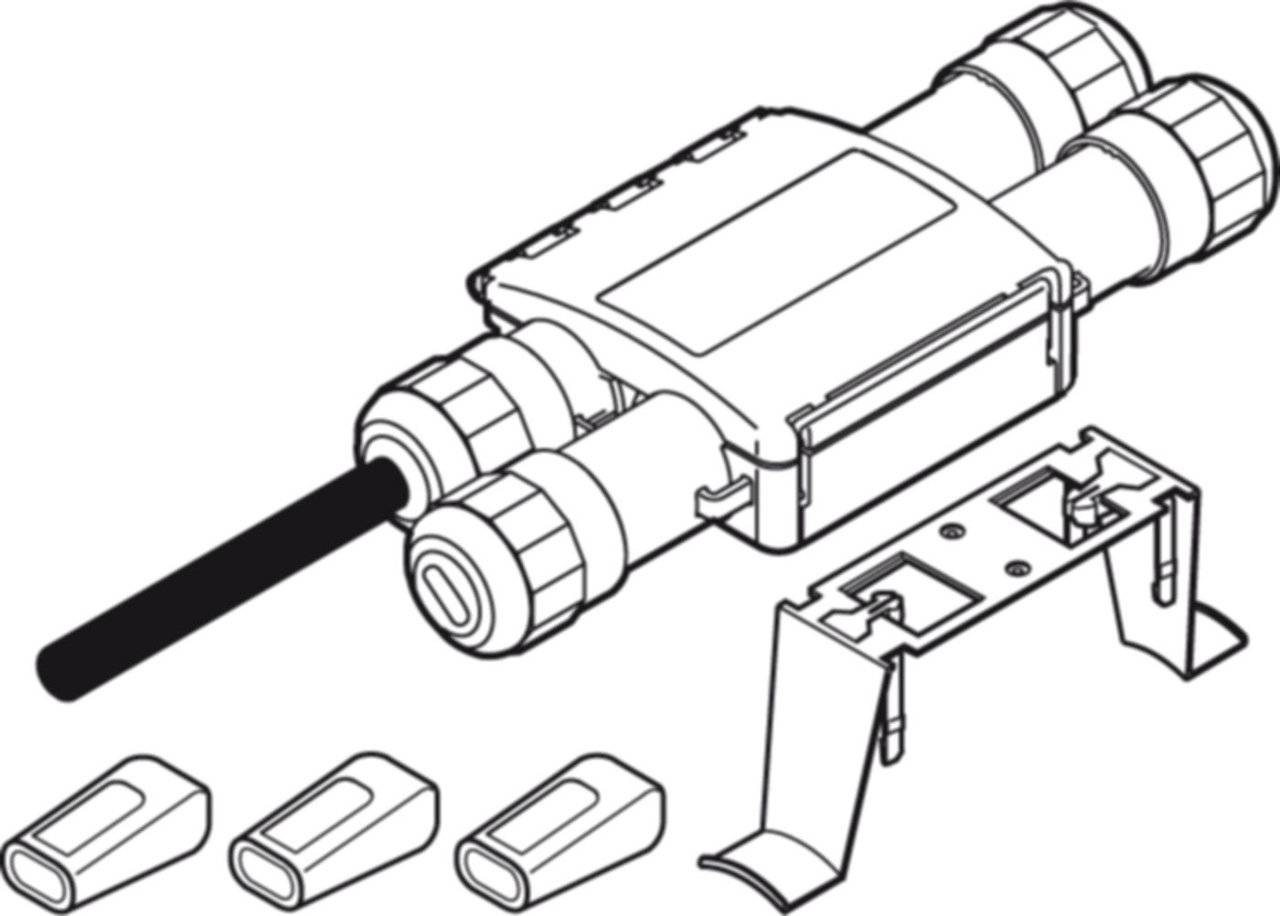 T-Abzweig m/Stromanschl. RayClic-PT-02 1.5 m Anschlussl.+ Endabschlüsse 285.435 - Raychem Komponenten und Zubehör