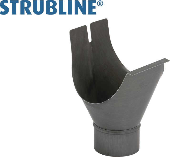 Rinnenstutzen kurz 330/ 75 mm 160 "Strubline" - Zink vorbew. Spenglereihalbfabrikate