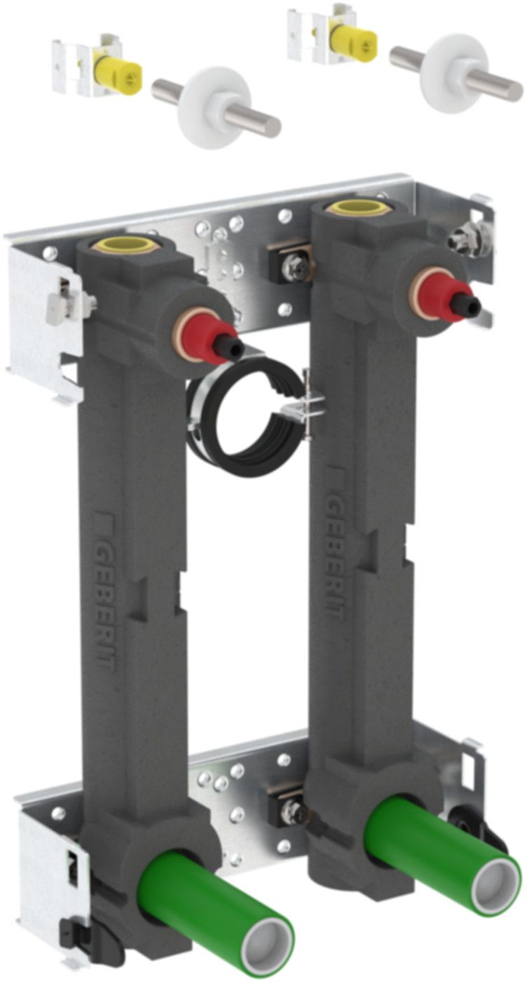 GIS-Waschtisch-Set Standarm.461.155.00.1 zwei Wasserstrecken mit UP-Ventil - Geberit Systemventile / Armaturen