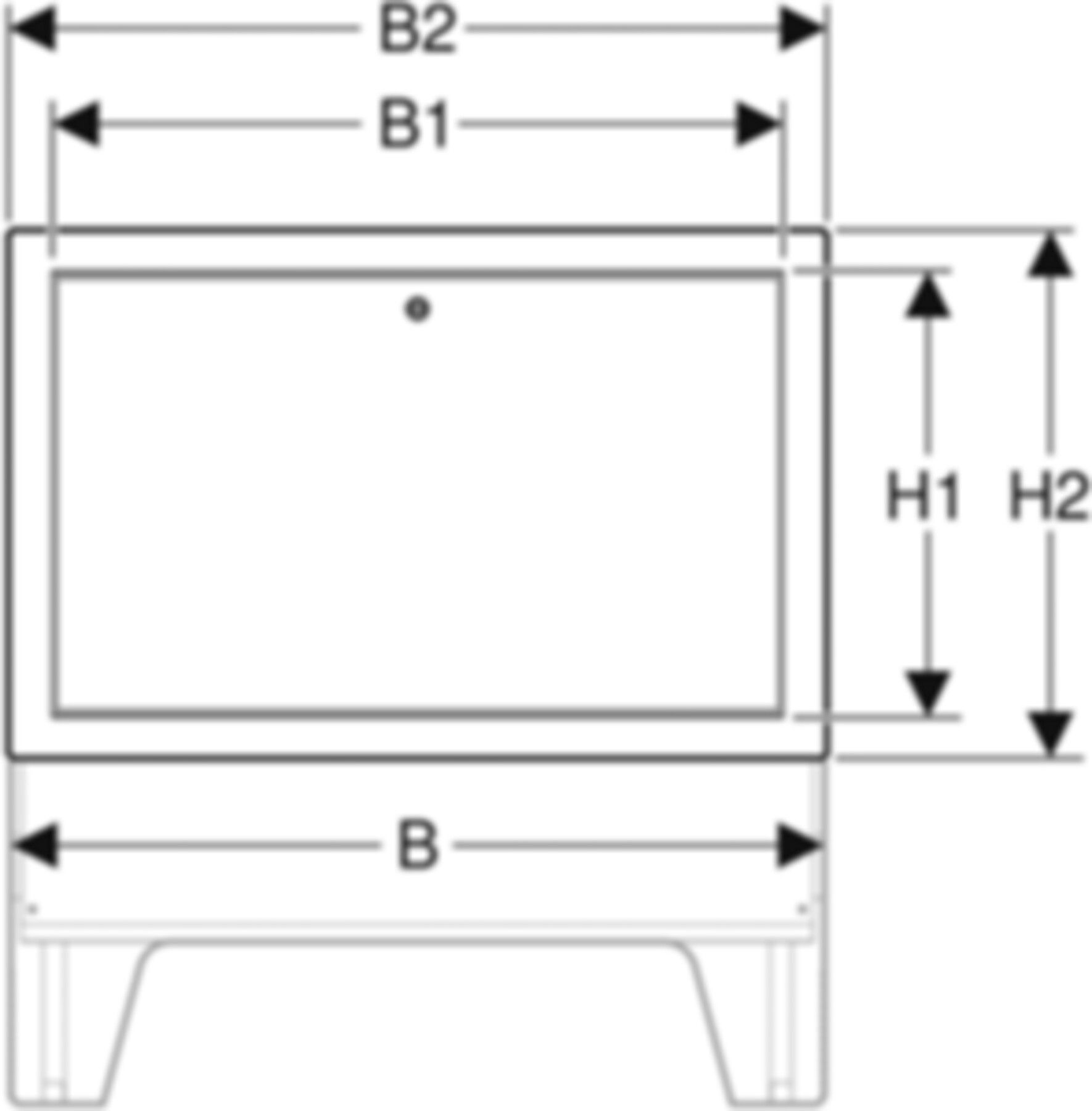 Türe zu Verteilerschrank 650.420.IH.2 B 600 mm H 498 mm RAL 9016 - Geberit-Push Fit-Formstücke