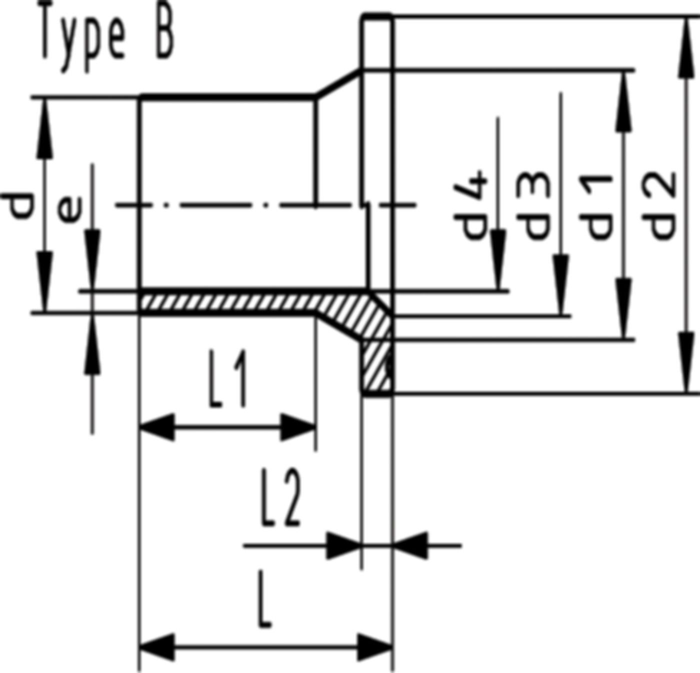 Schweissbund S5 PN 16 DN 100 / d 125mm 753 800 015 - PE100 Stutzenformstücke langschenklig