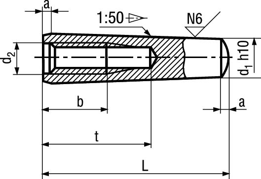 Kegelstifte mit Innengewinde St BN865 DIN7978A 6x20 - Bossard Schrauben