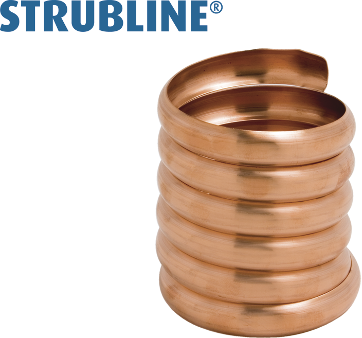 Wulsten 5 Umgänge 120 mm 290 "Strubline" - Kupfer Spenglereihalbfabrikate