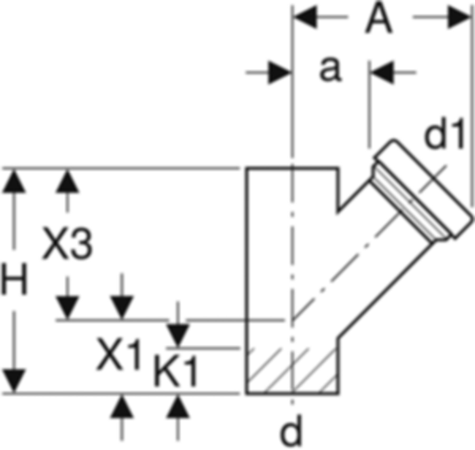 Putzstück 45° 367.453.16.1 d 110/110mm - Geberit-PE-Formstücke