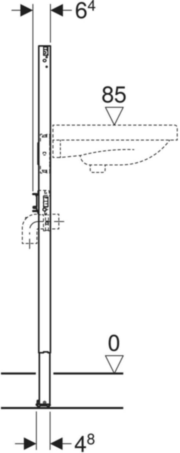 Element für Waschtisch 111.267.00.2 Typ 112, Standarmatur, schmale Ausführung - Geberit-Duofix