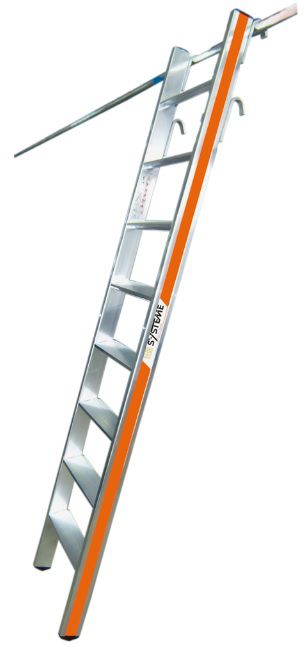 HB Stufenregalleiter mit Einhängehaken TYP 497 , 1x8 Sprossen, L=2.07m - Garten