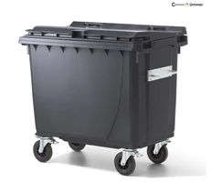 Grosscontainer aus Polyethylen 770l, anthrazit, mit Fussbremse - Container