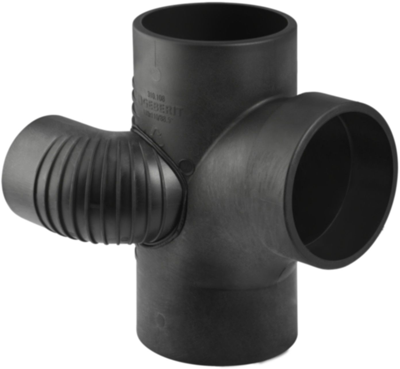 Doppelabzweig 180° versetzt rechts 88.5° d 110/ 90 mm 310.871.14.1 - Geberit-PE-Silent-Formstücke