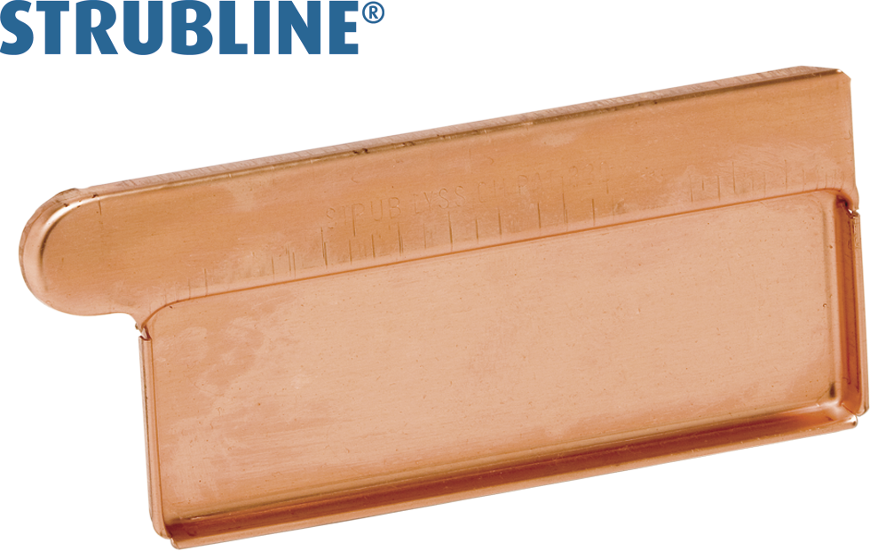 Anklemmboden rechts eckig 250 mm 129 "Strubline" - Kupfer Spenglereihalbfabrikate